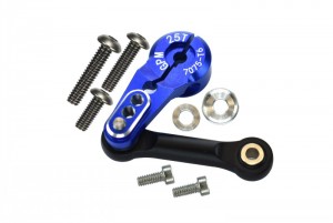 GPM SLE16025TN ALUMINUM 7075-T6 TIE ROD 25T SERVO HORN ( SILVER INLAY VERSION ) TRAXXAS-1/8 4WD SLEDGE MONSTER TRUCK 95076-4 - BLUE - SLE16025TN-B