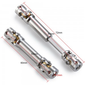 UNIVERSAL HD CVD Drive Shaft 1/14 Tamiya RC Tractor Truck Man Scania Benz Actros Truck - 55-67mm - CVD5567