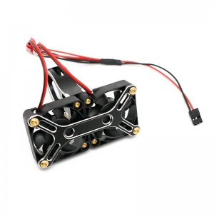 HEATSINK COOLING MOTOR TWIN FAN FOR TRAXXAS 1/5 X-MAXX 6S 8S MAXXWIDE MONSTER - BLACK - X-MAXX01FAN/BK