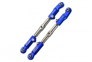 GPM SLE162S ALUMINUM 7075-T6 STAINLESS STEEL ADJUSTABLE FRONT STEERING TIE ROD 9549 TRAXXAS 1/8 4WD SLEDGE MONSTER TRUCK 95076-4 - BLUE - SLE162S-B