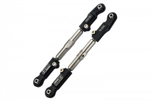 GPM SLE162S ALUMINUM 7075-T6 STAINLESS STEEL ADJUSTABLE FRONT STEERING TIE ROD 9549 TRAXXAS 1/8 4WD SLEDGE MONSTER TRUCK 95076-4 - SLE162S-BK