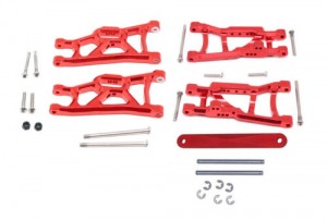 RCMODEL SLA2WD-5455/BU ALUMINIUM FRONT & REAR LOWER SUSPENSION ARM W/ TIE BAR 1/10 TRAXXAS SLASH 2WD RUSLTER BANDIT CAR - RED - SLA2WD-5455/RE