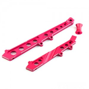 RCMODEL ALUMINIUM FRONT & REAR CHASSIS BRACE W/ COLLAR ARA320511 1/7 ARRMA LIMITLESS ARA109011 / INFRACTION 6S BLX ARA7615V2 - RED - MAF-016FR/RE