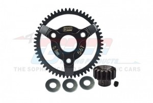 GPM SSLA2W1556T-BK CARBON STEEL SPUR GEAR - 56T PINION GEAR - 15T TRAXXAS 1/10 2WD SLASH / BANDIT XL-5 / F-150 SVT RAPTOR - SSLA2W1556T-BK