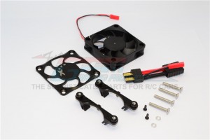 GPM TXM018FAN ALUMINIUM MOTOR HEATSINK WITH COOLING FAN FOR 6S TRAXXAS XMAXX 6S - Black - TXM018FAN-BK