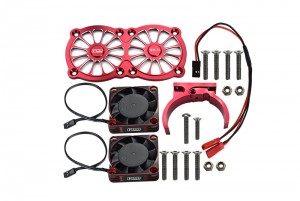 GPM MAKX018FANA ALUMINUM 7075-T6 MOTOR HEATSINK WITH DUAL METAL FRAME COOLING FAN AND ADJUSTABLE MOUNT TRAXXAS 1/8 4WD SLEDGE MONSTER TRUCK 95076-4 - MAKX018FANA-R