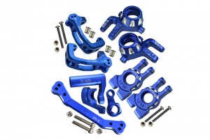 GPM SLEDGE COMBO SET A ALUMINIUM C-Hubs / Front & Rear Knuckle Arm / Steering Assembly For TRAXXAS 1/8 4WD SLEDGE MONSTER TRUCK 95076-4 - BLUE - SLE19212248-B