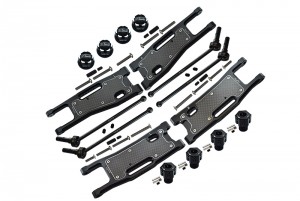 GPM Full Suspension Set With Steel CVD For TRAXXAS 1/8 4WD SLEDGE MONSTER TRUCK 95076-4 - BLACK - SLE55561033-BK