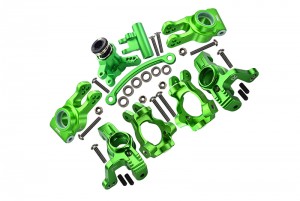 GPM LU419212248 Combo Set Front & Rear Knuckle Arm / Steering Assembly For LOSI 1/10 4WD LASERNUT TENACITY ULTRA 4 ROCK RACER LOS03028 - GREEN - LU419212248-G