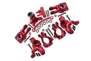 GPM LU419212248 Combo Set Front & Rear Knuckle Arm / Steering Assembly For LOSI 1/10 4WD LASERNUT TENACITY ULTRA 4 ROCK RACER LOS03028 - RED - LU419212248-R