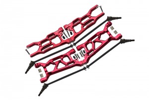 GPM LU40555694 Front & Rear Supsnesion Arm With CVD Set For LOSI 1/10 4WD LASERNUT TENACITY ULTRA 4 ROCK RACER LOS03028 - RED - LU40555694-R