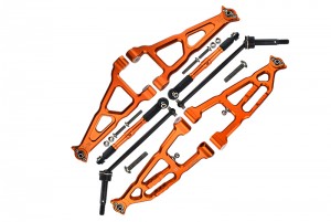 GPM BR54556288 Front & Rear Suspension Arm W/ CVD Set For LOSI 1/10 ELECTRIC 4WD BAJA REY DESERT TRUCK LOS03008 - ORANGE - BR54556288-OR