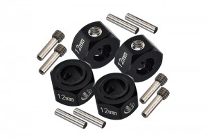 GPM LMT010/12X8M ALUMINIUM 6061-T6 HEX ADAPTER - 12 X 8mm LOSI 1/8 LMT 4WD SOLID AXLE MONSTER TRUCK LOS04022 - BLACK - LMT010/12X8M-BK