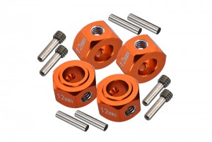 GPM LMT010/12X8M ALUMINIUM 6061-T6 HEX ADAPTER - 12 X 8mm LOSI 1/8 LMT 4WD SOLID AXLE MONSTER TRUCK LOS04022 - ORANGE - LMT010/12X8M-OR