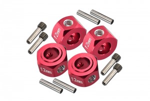 GPM LMT010/12X8M ALUMINIUM 6061-T6 HEX ADAPTER - 12 X 8mm LOSI 1/8 LMT 4WD SOLID AXLE MONSTER TRUCK LOS04022 - RED - LMT010/12X8M-R