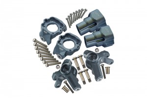 GPM LMT192122 FRONT & REAR KNUCKLE ARM REAR HUB LOSI 1/8 LMT 4WD SOLID AXLE MONSTER TRUCK LOS04022 - GUN SILVER - LMT192122-GS