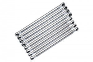 GPM LMT049FR ALUMINUM FRONT & REAR UPPER & LOWER CHASSIS LINKS PARTS TREE LOSI 1/8 LMT 4WD SOLID AXLE MONSTER TRUCK LOS04022 - SILVER - LMT049FR-S