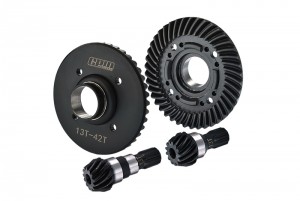 GPM STXM1200FR-BK CHROME STEEL FRONT & REAR SPIRAL BEVEL GEARS TRAXXAS 1/5 4WD X-MAXX 6S 8S Monster - STXM1200FR-BK