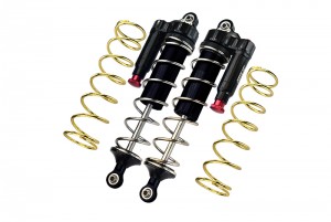 GPM MAKX177F/LA ALUMINUM 6061-T6 FRONT L-SHAPE PIGGY BACK SPRING DAMPERS 177mm ARRMA 1/5 4WD KRATON 8S BLX MONSTER TRUCK ARA110002T1/T2 - BLACK - MAKX177F/LA-BK-S