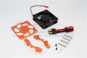 GPM TXM018FAN ALUMINIUM MOTOR HEATSINK WITH COOLING FAN FOR 6S TRAXXAS XMAXX 6S - Orange - TXM018FAN-OR