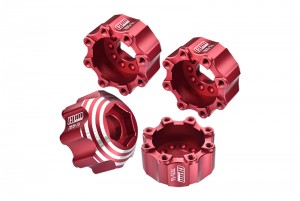 GPM PL8X32+17/2 PRO-LINE 8X32 TO 17MM 1/2"OFFSET ALUMINUM 7075T-6 HEX ADAPTERS FOR PRO-LINE 8x32 3.8"REMOVABLE WHEELS #6353-00 / #6345-00 - RED - PL8X32+17/2-R