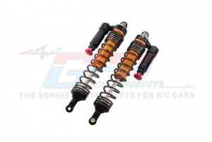 GPM UDR139R/LN ALUMINUM 6061-T6 REAR L-SHAPE PIGGY BACK (BUILT-IN PISTON SPRING) ADJUSTABLE SPRING DAMPERS 139mm TRAXXAS 1/7 UNLIMITED DESERT RACER PRO-SCALE 4X4 85076-4 - ORANGE - UDR139R/LN-OR-BK-BEBK