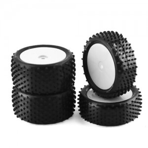 RUBBER TYRE & RIM SET FOR 1/10 4WD BUGGY XRAY XB2 / TRAXXAS Bandit / YOKOMO EB410 YZ4 EB410 - WH055