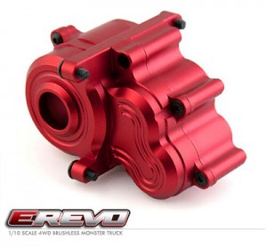 Aluminium Center Transmission Gearbox Case 8691 RC 1/10 TRAXXAS E-REVO 2.0 VXL TRUCK - RED - TRX8691/RE