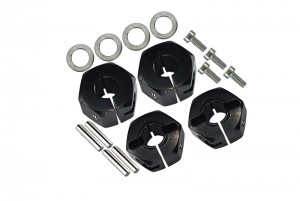 GPM SLA2W10/0608 ALUMINUM HEX ADAPTERS 6mm FRONT 8mm REAR SLASH PRO 2WD SHORT COURSE - BLACK - SLA2W10/0608-BK