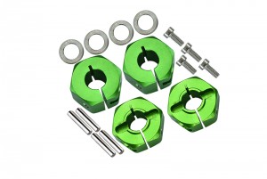 GPM SLA2W10/0608 ALUMINUM HEX ADAPTERS 6mm FRONT 8mm REAR SLASH PRO 2WD SHORT COURSE - GREEN - SLA2W10/0608-G