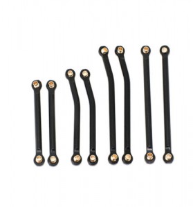 Aluminium Full Tie Rod Links Set 9742R TRAXXAS 1/18 TRX-4M Crawler 97074-1 / 97054-1 - BLACK - TRX-4M04/BK