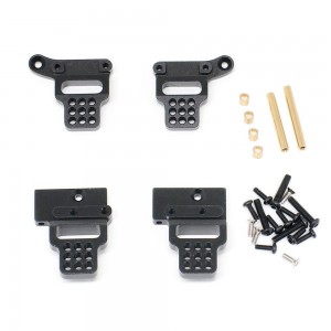 Aluminium Front & Rear Adjustable Lift Damper Mount 1/18 TRAXXAS TRX-4M CRAWLER 97074 / 97054 - BLACK - TRX4M029FRN/BK