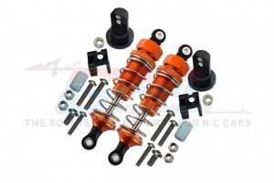 GPM LB070F/PBT ALUMINIUM FRONT ADJUSTABLE SPRING DAMPER 70mm & PROTECTOR MOUNT TAMIYA LUNCH BOX - ORANGE - LB070F/PBT-OR-S-BEBK