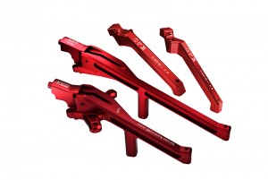 GPM SLE016FRN 7075 Aluminium Front & Rear Chassis Brace RC TRAXXAS 1/8 4WD SLEDGE MONSTER TRUCK-95076-4 - RED - SLE016FRN-R