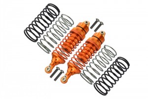 GPM RUS087F ALLOY FRONT SPRING DAMPER 1.3 / 1.5 / 1.7mm COIL SPRING TRAXXAS RUSTLER VXL - ORANGE - RUS087F-OR-OR