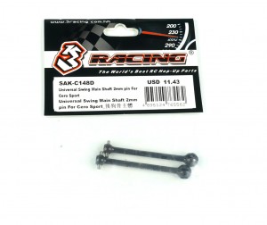 3RACING SAK-C148D Universal Swing Main Shaft 2mm Pin For 1/10 SAKURA Cero Sport Car - SAK-C148D