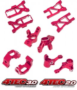 ALUMINIUM COMBO UPGRADE PARTS ALU F & R A ARM KNUCKLE C-HUB 1/10 TRAXXAS 4 TEC 2.0 / 4TEC 3.0 CAR - COMBO-4TEC/R
