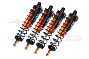 GPM SLE128143/LA ALUMINUM 6061-T6 FRONT AND REAR L-SHAPE PIGGY BACK DAMPERS TRAXXAS 1/8 4WD SLEDGE MONSTER TRUCK 95076-4 - ORANGE - SLE128143/LA-OR-BK