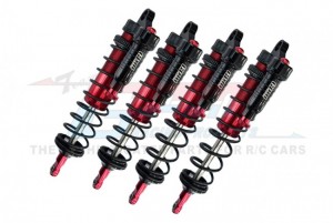 GPM SLE128143/LA ALUMINUM 6061-T6 FRONT AND REAR L-SHAPE PIGGY BACK DAMPERS TRAXXAS 1/8 4WD SLEDGE MONSTER TRUCK 95076-4 - RED - SLE128143/LA-R-BK