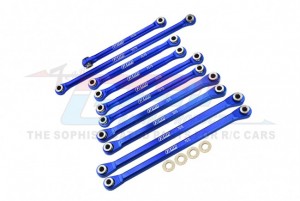 GPM UTB1449162 ALUMINUM 7075-T6 FRONT & REAR CHASSIS LINKS PARTS TREE W/ FRONT STEERING LINK ROD AXIAL 1/18 UTB18 CAPRA 4WD UNLIMITED TRAIL BUGGY AXI01002 - BLUE - UTB1449162-B