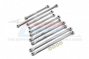 GPM UTB1449162 ALUMINUM 7075-T6 FRONT & REAR CHASSIS LINKS PARTS TREE W/ FRONT STEERING LINK ROD AXIAL 1/18 UTB18 CAPRA 4WD UNLIMITED TRAIL BUGGY AXI01002 - SILVER - UTB1449162-S