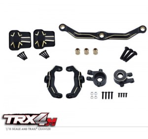 COMBO BRASS STEERING BLOCKS C-HUB AXLE COVER HEX TRAXXAS 1/18 4WD TRX-4M CRAWLER 97074 Ford Bronco / 97054 Land Rover Defender - COMBO-BRASS-TRX4M