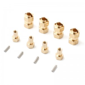 Brass Wheel Hex Hub Extend Adaptor Set For TRAXXAS 1/18 TRX-4M CRAWLER FORD BRONCO 97074-1 / LAND ROVER DEFENDER 97054-1 - TRX-4M02/BR