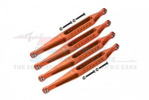 GPM LMT014FR ALUMINUM 7075-T6 LOWER LINK BAR SET LOS244008 LOSI 1/8 LMT 4WD SOLID AXLE MONSTER TRUCK LOS04022 - ORANGE - LMT014FR-OR