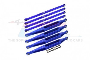 GPM LMT1449 ALUMINIUM 7075-T6 UPPER & LOWER LINK BAR SET LOSI 1/8 LMT 4WD SOLID AXLE MONSTER TRUCK LOS04022 - BLUE - LMT1449-B