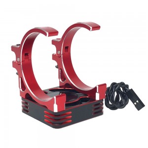 ALUMINIUM 30 x 30mm MOTOR HEATSINK WITH ALLOY COOLING FAN 1/10 RC CAR - RED - AC-MHS3030/RE