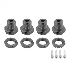 ALUMINUM 17mm HEX WHEEL HUB SET 5533 FOR TRAXXAS REVO / SUMMIT / XO-1 / DRAG SLASH / STAMPEDE / T-MAXX - TITANIUM - TRX-5353/TI