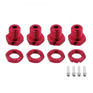 ALUMINUM 17mm HEX WHEEL HUB SET 5533 FOR TRAXXAS REVO / SUMMIT / XO-1 / DRAG SLASH / STAMPEDE / T-MAXX - RED - TRX-5353/RE