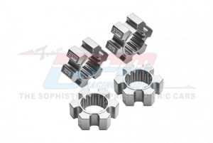 GPM TXM010/10N/2 ALUMINIUM 7075-T6 WHEEL HEX HUBS SET 7756 TRAXXAS 1/6 4WD XRT 8S 78086-4 / X-MAXX 6S MONSTER - SILVER - TXM010/10N/2-S