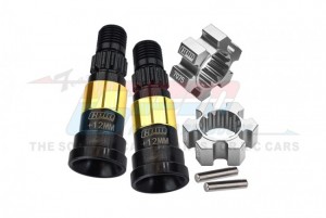 GPM TXM8+1210/JT HARDEN STEEL #45 FRONT/REAR CVD JOINT +12mm ALUMINIUM 7075-T6 WHEEL HEX HUBS 7753 7756 TRAXXAS 1/5 RC X-MAXX 6S MONSTER - SILVER - TXM8+1210/JT-S